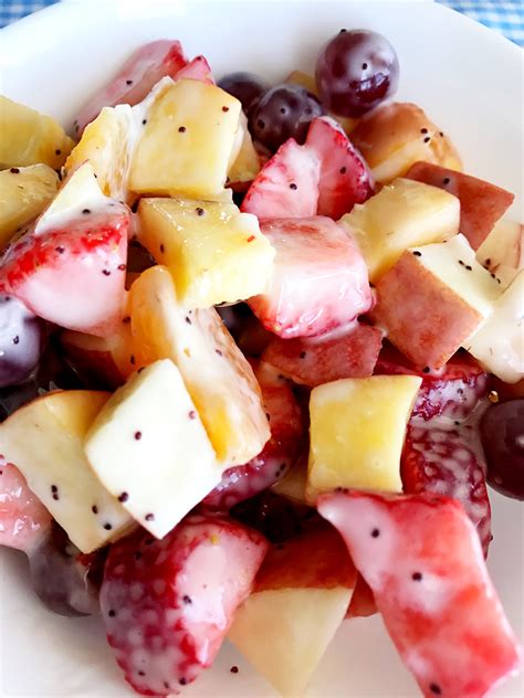 Fresh Fruit Salad With Poppy Seed Dressing The Gingham Apron