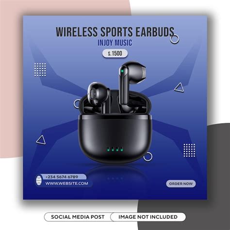 Premium PSD Black Friday Dual Earbuds Super Sale Social Media Template