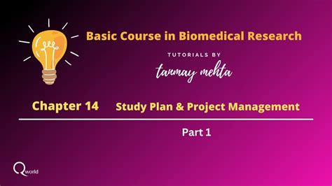 Basic Course In Biomedical Research Chapter Study Plan And Project