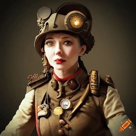 Steampunk Lady Character In Retro Futuristic Attire On Craiyon