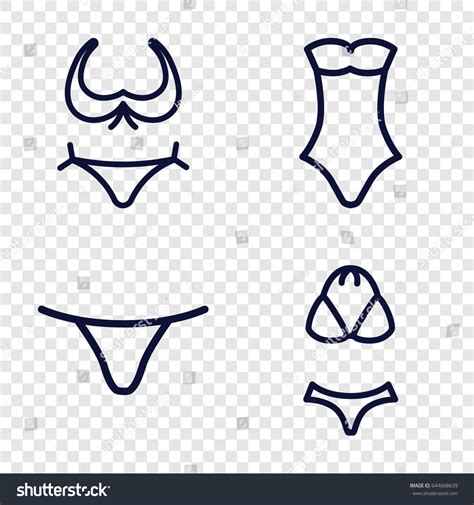 Bikini Icons Set Set 4 Bikini Stock Vector Royalty Free 644668639