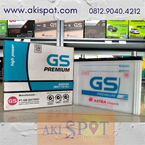 Aki Mobil GS Premium 80D26L 70Ah Aki Basah Harga Tukar Tambah WASMON