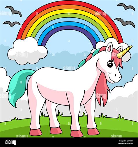 Rainbow Unicorn Colored Cartoon Illustration Stock Vector Image & Art - Alamy