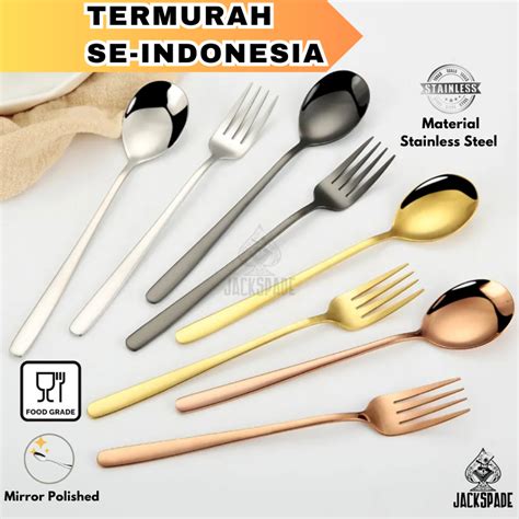 Jual Sendok Garpu Korea Stainless Steel Gold Alat Makan Sultan Hotel