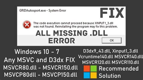 How To Fix All Missing DLL File Error In Windows 10 8 1 8 7 MSVCR