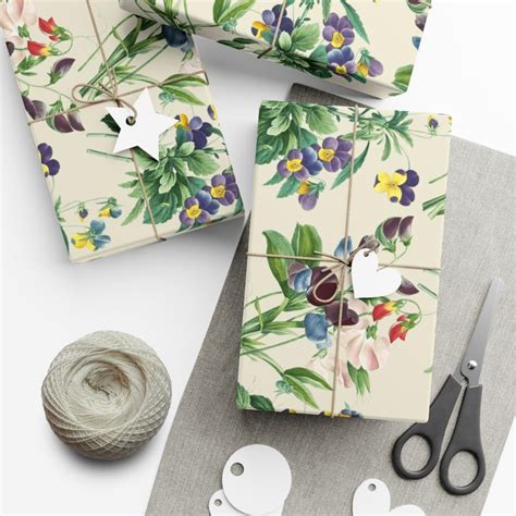 T Wrap Paper Floral Pansy Bouquet Wrapping T Paper Chinoiserie