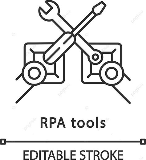 Rpa Tools Linear Icon Intelligence Design Service Vector Intelligence