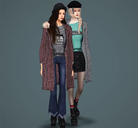 Sims Cc S The Best F Long Coat By Meeyou