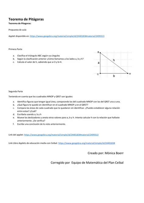 Pdf Teorema De Pit Goras Cdn Geogebra Org Fileteorema De Pit Goras