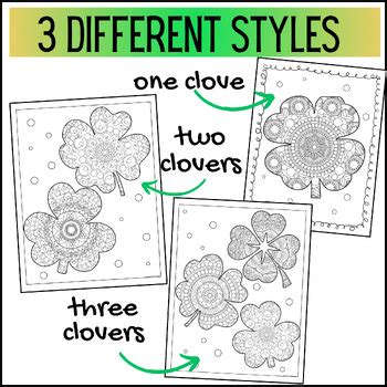 St Patrick S Day Clover Zentangle Art Shamrock Mandala Coloring Pages