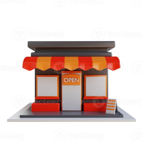 3d Illustration Store Market 13822267 Png