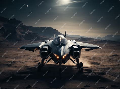 Premium AI Image | Moonlit Infiltration Stealth Fighter Jet Drones