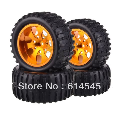 4xRC Monster Truck Bigfoot Metal 1 10 Wheel Rim Tyre Tires 12MM HEX