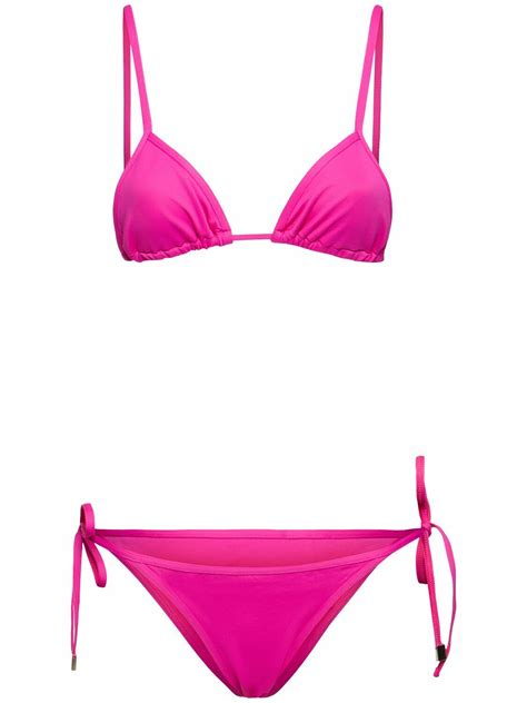 THE ATTICO Lycra Triangle Bikini Set The Attico