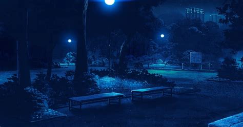 Anime Landscape: Park at night background