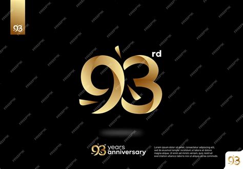 Premium Vector | Number 93 gold logo icon design, 93th birthday logo number, 93th anniversary.