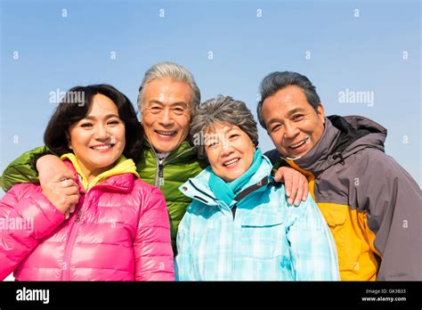 Happy elderly winter outdoor travel Stock Photo - Alamy