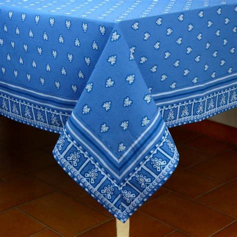 Nappe Carrée 170x170 cm Provençale Bleue motif Roussillon