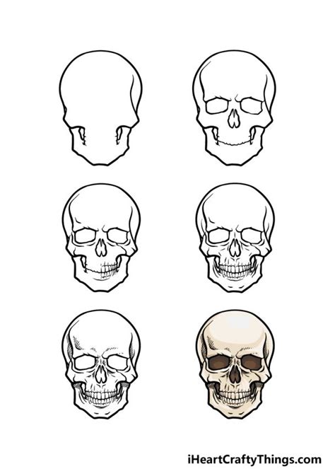 Skeleton Head Drawing - How To Draw A Skeleton Head Step By Step