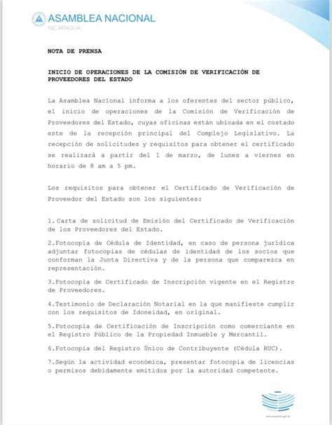 Comisi N De Verificaci N De Proveedores Del Estado Inicia Operaciones