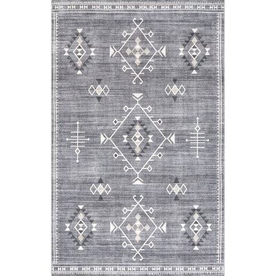 Nuloom Evalyn Southwestern Machine Washable Area Rug Gray X Target