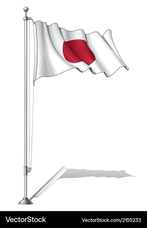 Flag Pole Japan Royalty Free Vector Image Vectorstock