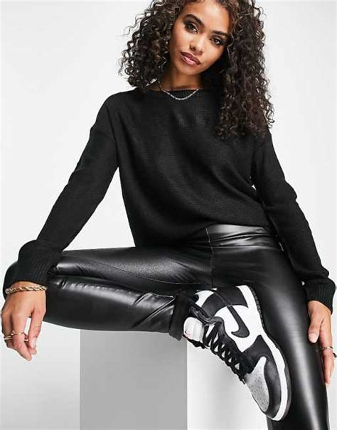 Brave Soul Grunge Crew Neck Sweater In Black Asos