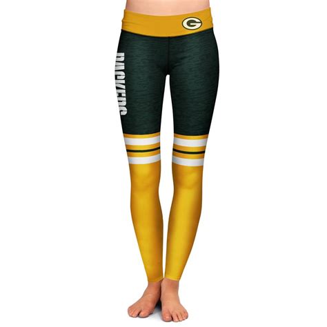 Women's Green Bay Packers Green Colorblock Stripe Leggings