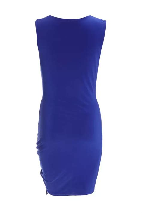 Royal Blue Ruched Bodycon Mini Dress Quiz Clothing