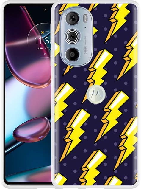 Cazy Hoesje Geschikt Voor Motorola Edge Pro Pop Art Lightning Bol