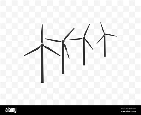 Wind Energy Wind Turbine Icon Vector Illustration Flat Design Stock