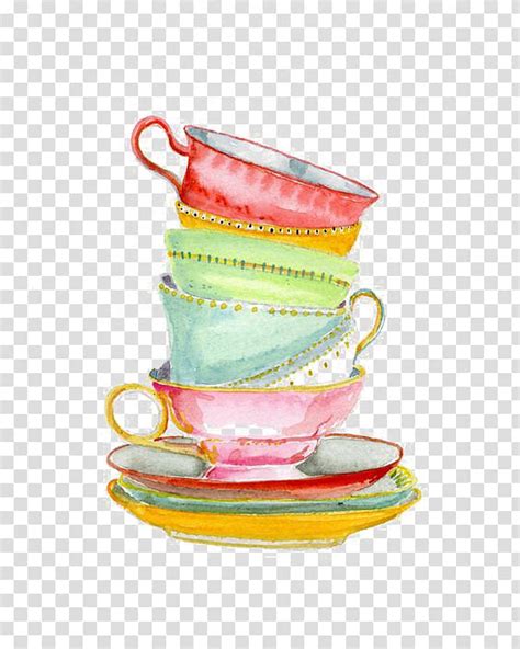 Stacked Tea Cups Clip Art