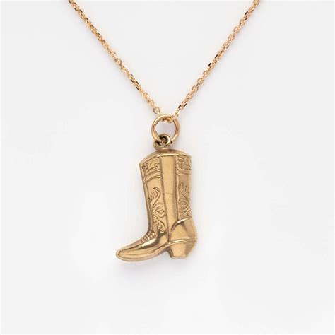 Cowboy Boot Gold Necklace Fun Cowgirl Boot Necklace Western Boot