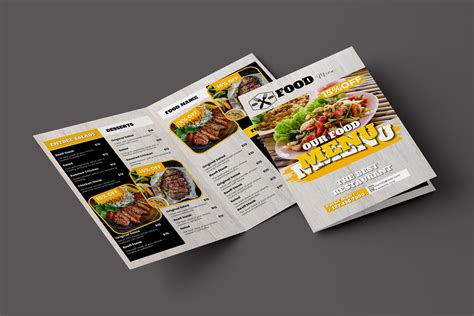 Bifold Food Menu Brochure Template Editable Template Price List