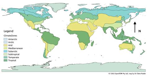 Earth Climate Zones Map