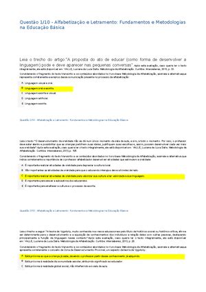 APOL Objetiva 1 Regular Estudo DAS Relações Étnico Raciais AFRO