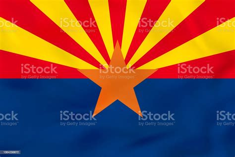 Arizona Waving Flag Arizona State Flag Background Texture Stock