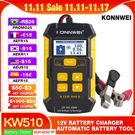 Konnwei Kw Car Battery Tester Tools Full Auto V Car Battery Repair