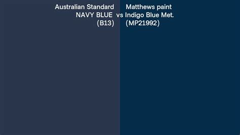 Australian Standard NAVY BLUE (B13) vs Matthews paint Indigo Blue Met ...