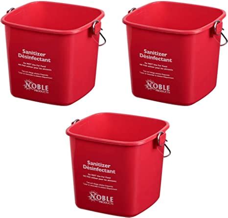 Noble Products Small Red Sanitizing Bucket 3 Quart Cleaning Pail