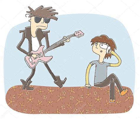 Small Vignette Illustration Of Loud Guitarist — Stock Vector © Vook