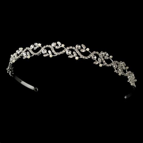 Pearl And Rhinestone Floral Vine Bridal Headband Elegant Bridal Hair