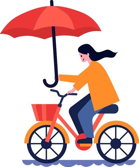 Premium Vector Hand Drawn Beautiful Woman Riding A Bicycle And