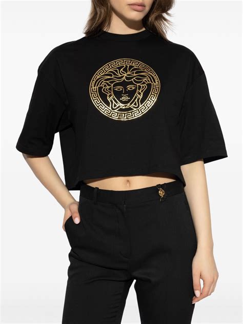 Versace logo-print T-shirt | Black | FARFETCH