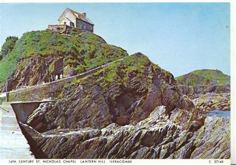 Devon Postcard Th Century St Nicholas Chapel Lantern Hill