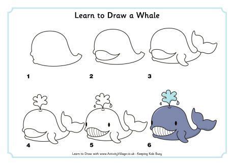 Learn To Draw A Whale | Learn to draw, Animal drawings, Drawings