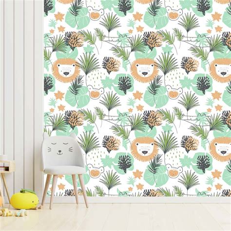 Papier Peint Illustrations Jungle Baby Wall