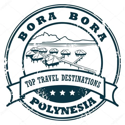 Bora Bora Stamp Stock Vector Fla