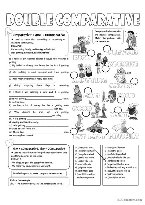 Double Comparatives General Grammar English Esl Worksheets Pdf And Doc