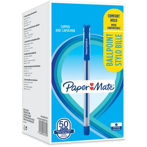 Papermate Comfort Hold Capped Ballpoint Pen Medium Blue Pack Of